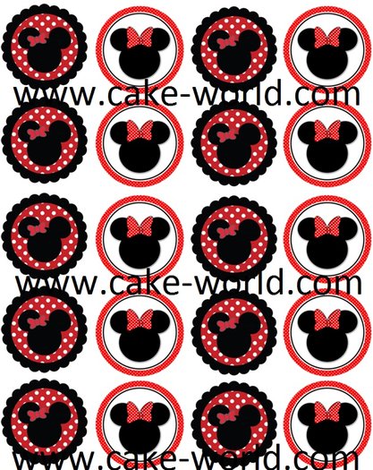 Minnie Mouse cupcakeprint 20st - Cake-world