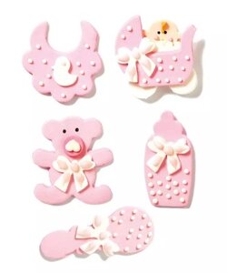 Decora Suikerdecoratie Baby Pink 5cm, 5st.