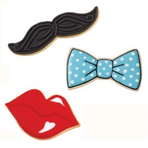 Wilton Cookie Cutter Set Tie/Mustache/Lips