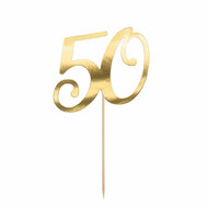 PartyDeco Taarttopper 50 Goud