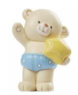 Taarttopper Teddybeer Blauw 6cm