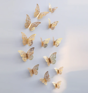 Taarttoppers Butterfly Gold ,12st