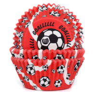 House of Marie Baking Cups Voetbal Goal!!! Rood/50st