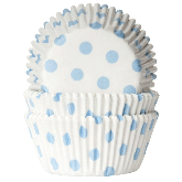 House of Marie Baking Cups Stip Wit/Baby Blauw