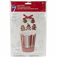 Wilton Pops Gift Kit Flower pot red stripe 2st.