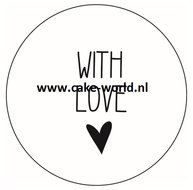 Whit Love Taartprint Rond