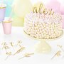 PartyDeco Taarttoppers Alfabet Goud, 53st