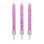 PME Candles Pink Glitter with Holders Pk/10